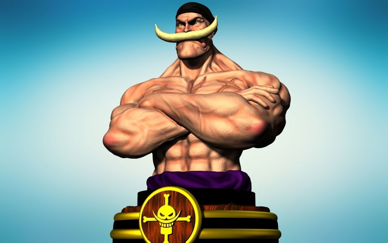 BARBABLANCA WHITE BEARD SHIROHIGE EDWARD NEWGATE BUST ONE PIECE  3D print model_1