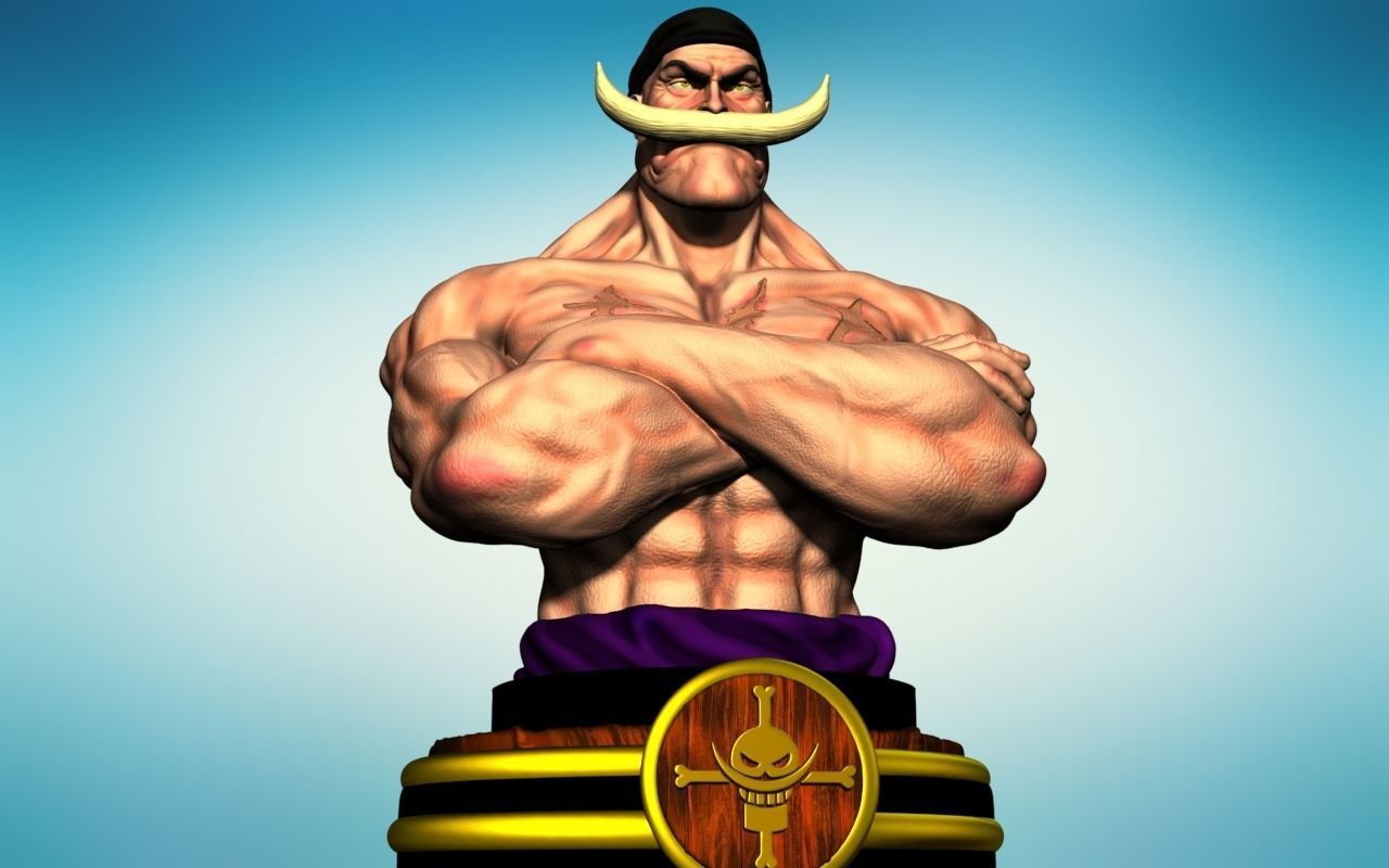 BARBABLANCA WHITE BEARD SHIROHIGE EDWARD NEWGATE BUST ONE PIECE  3D print model_7