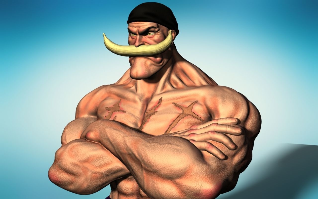 BARBABLANCA WHITE BEARD SHIROHIGE EDWARD NEWGATE BUST ONE PIECE  3D print model_6