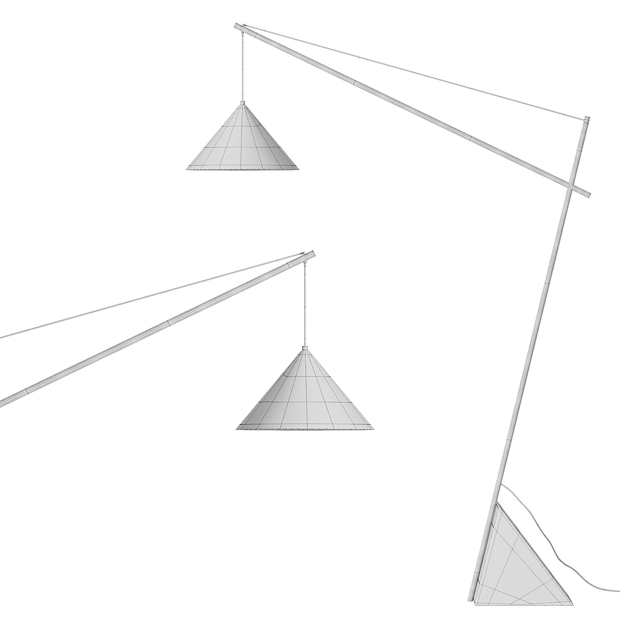 Grande liseuse avec pied en travertin Reyna 3D model_6