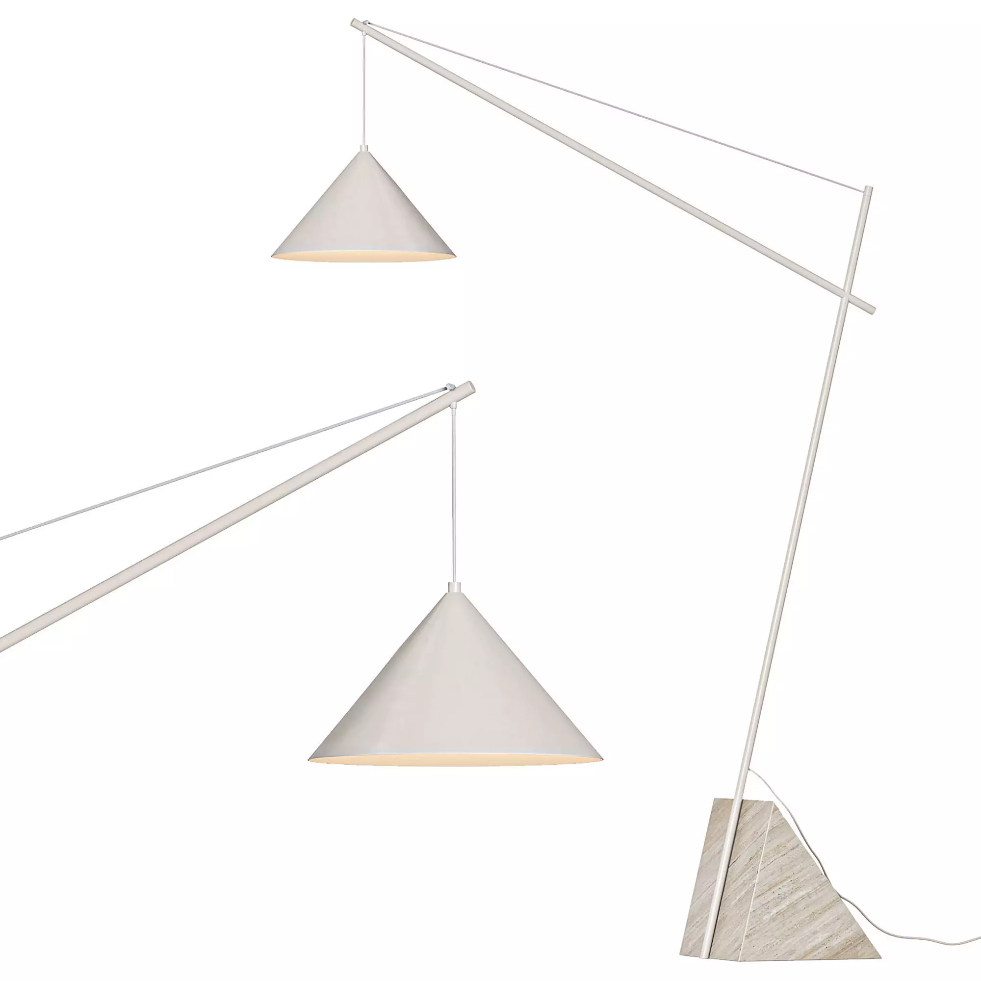 Grande liseuse avec pied en travertin Reyna 3D model_0