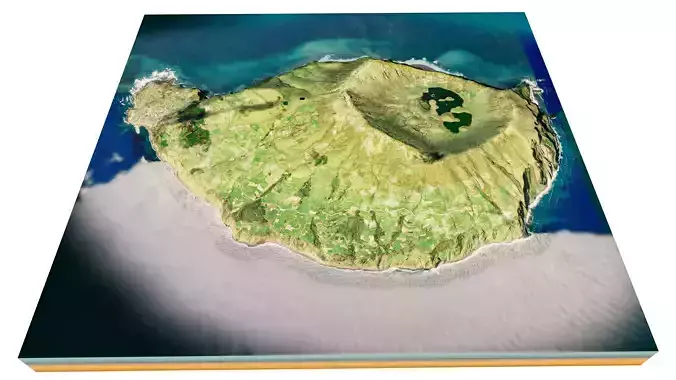 Corvo Island 3d model terrain Low-poly 3D model