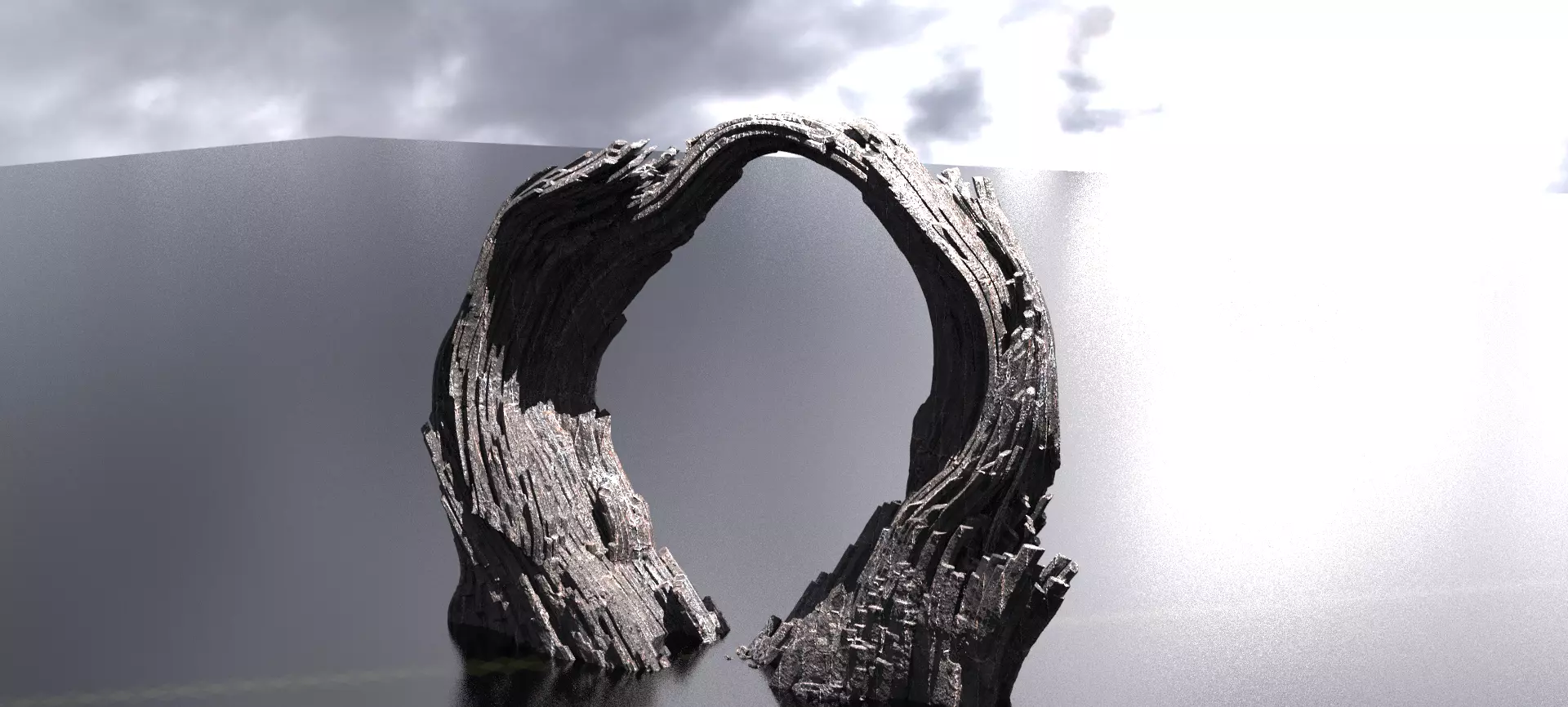 Brothers Grim inspired mountain archway  3D model_0