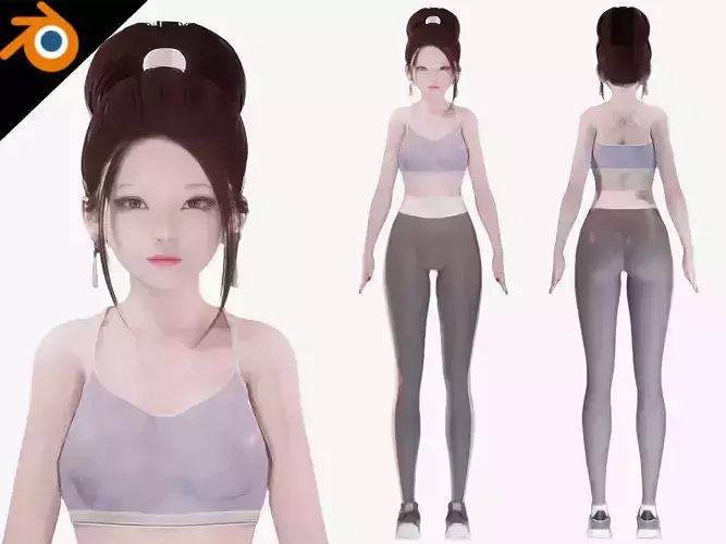 Sport Girl - Realistic Female Character - Blender Eevee