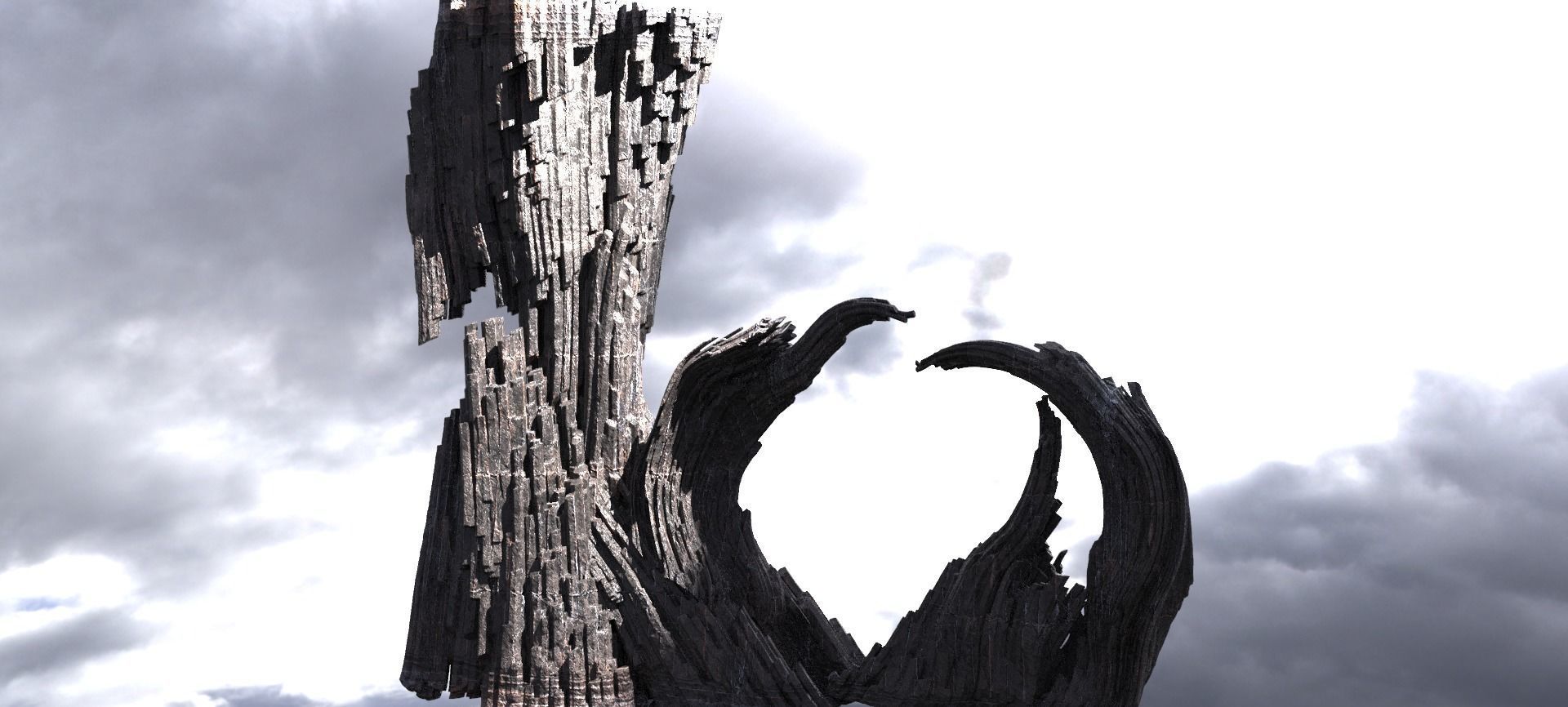 Brothers Grim inspired mountain 3 versions  3D model_1