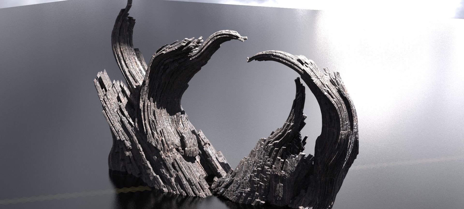 Brothers Grim inspired mountain 3 versions  3D model_3