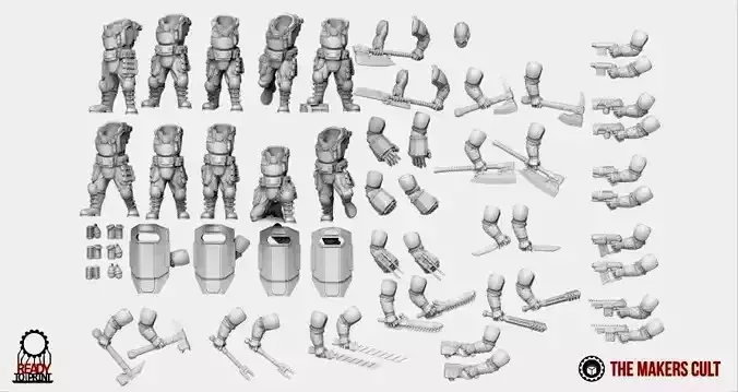 Coalition Veterans - Melee Weapons 3D print model
