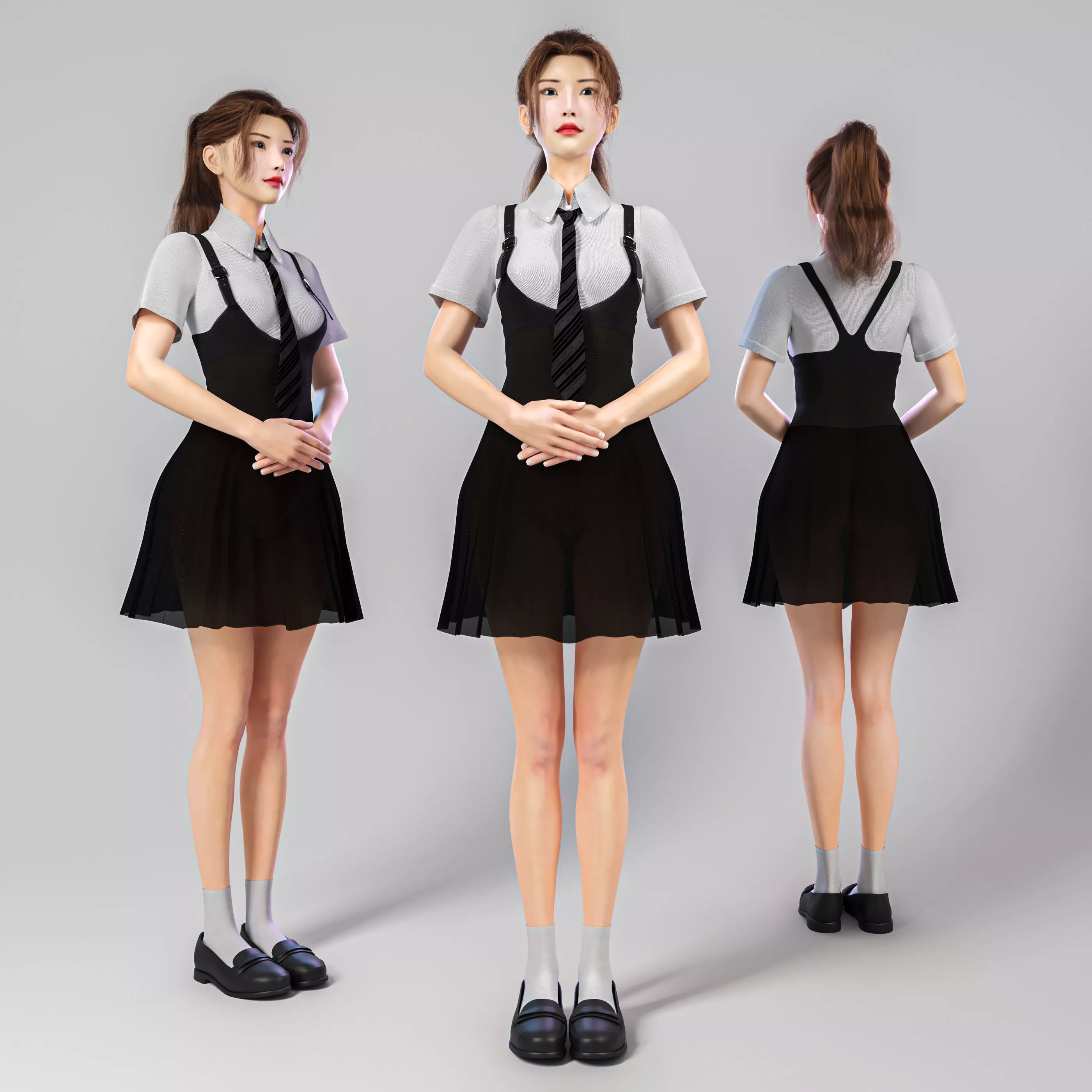 Woman Waitress Standing 3D model