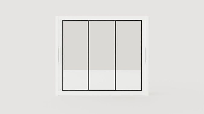 Sia Wardrobe 250 Cm Sliding Doors Mirrors Low-poly 3D model