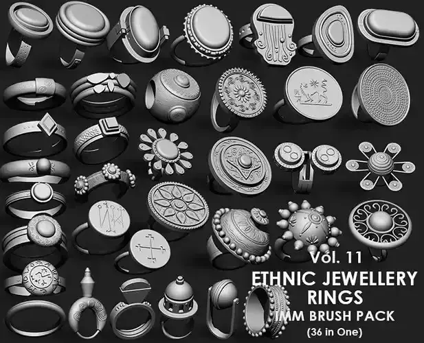 Ethnic Jewellery Rings IMM Brush Pack 36 in One Vol 11