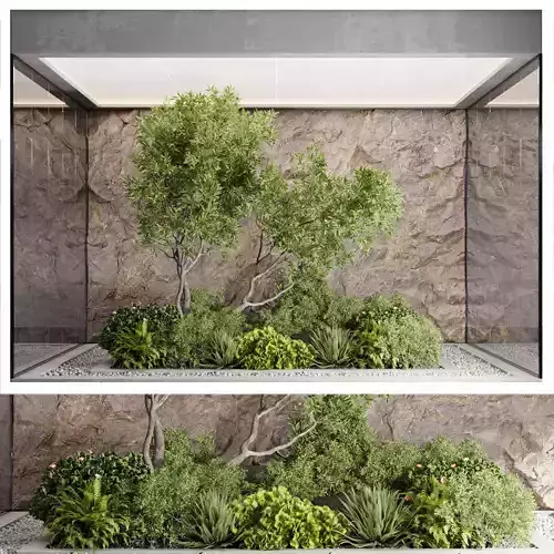 Plants Behind Galss 04 - indoor garden set 459 3D model