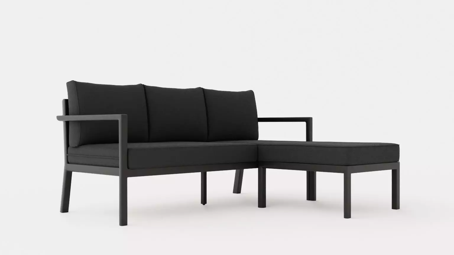 Delia divan set anthracite Low-poly 3D model_0