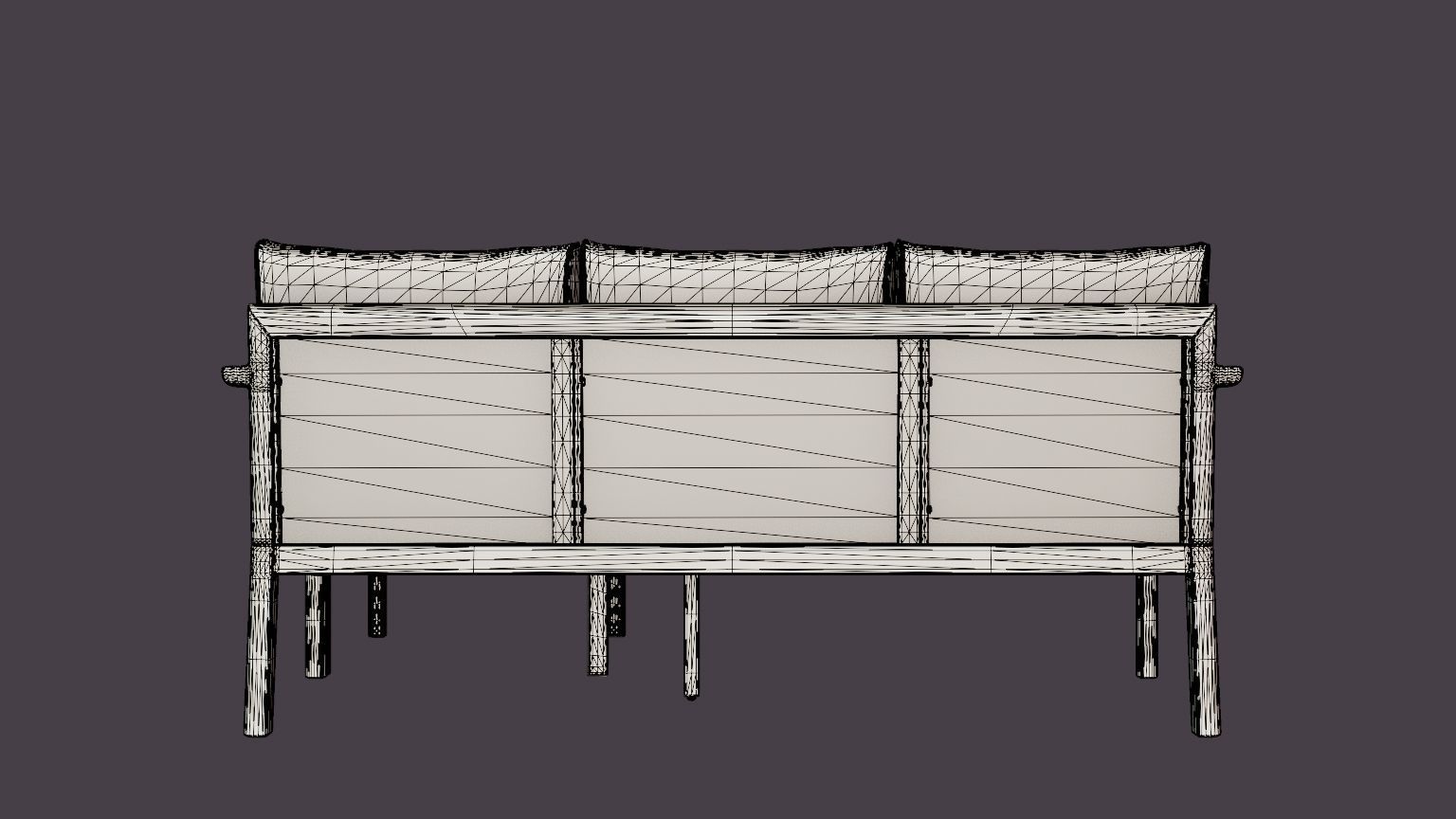 Delia divan set anthracite Low-poly 3D model_5