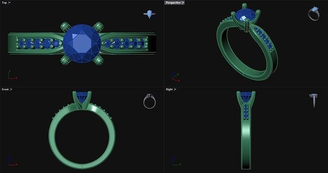 4 Prong Diamond Engagement Ring  3D print model