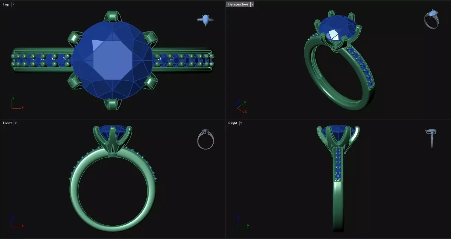 6 Prong Diamond Engagement Ring  3D print model_0
