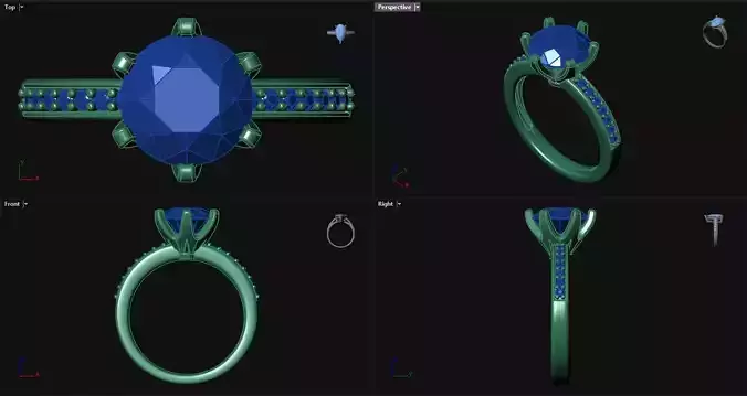 6 Prong Diamond Engagement Ring 