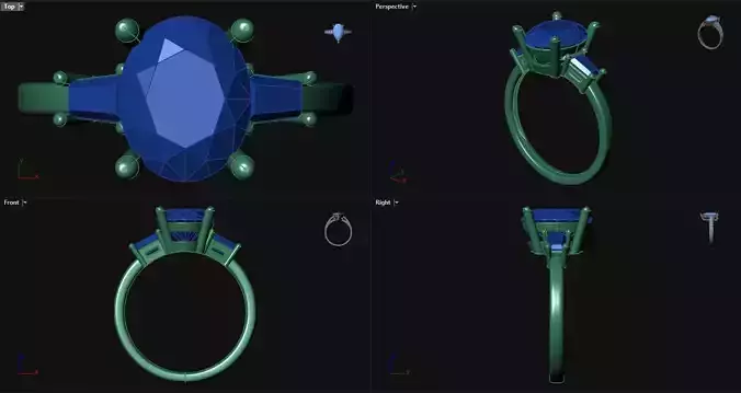 Diamond Oval Engagement Ring 