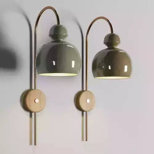 Mobo Ceramic Wall Lamps scene 01 Low-poly 3D model