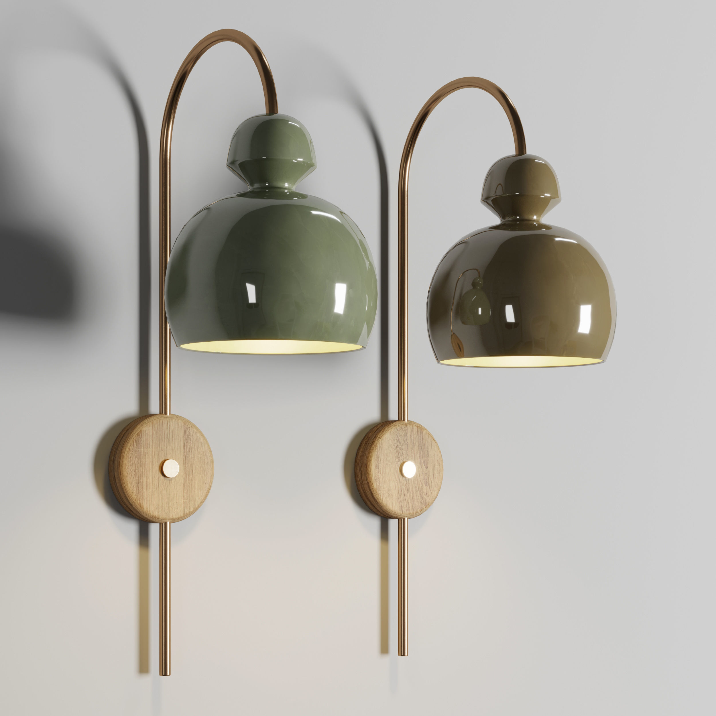 Mobo Ceramic Wall Lamps scene 01 Low-poly 3D model_4