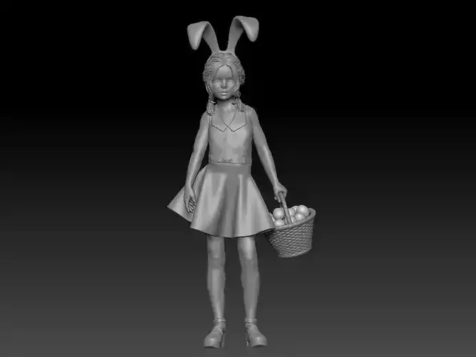 EASTER EGG HUNT CHILD GIRL 1 3D print model