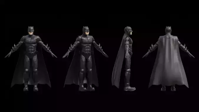 Batman 3D Model Realistic With Rig Low-poly 3D model