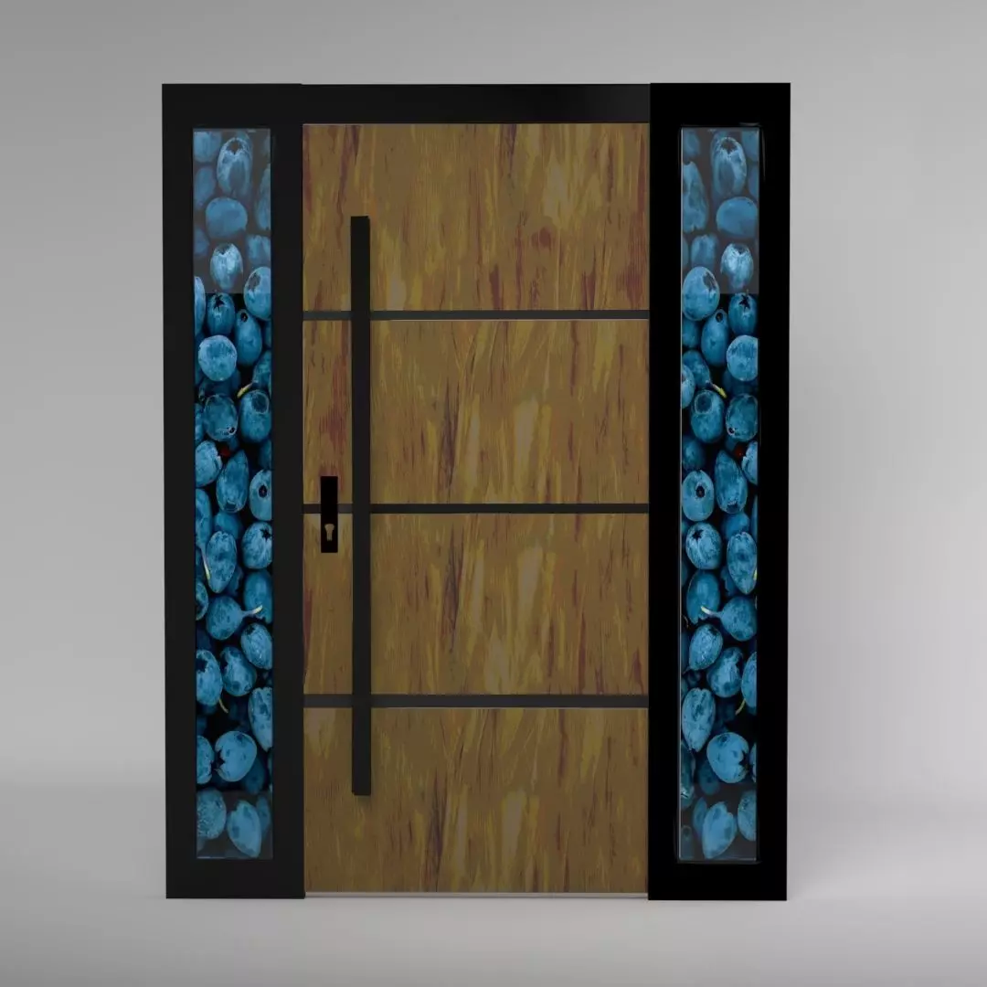 Villa Luxury Entrance Main Cast Aluminium Front Door Free 3D model_0