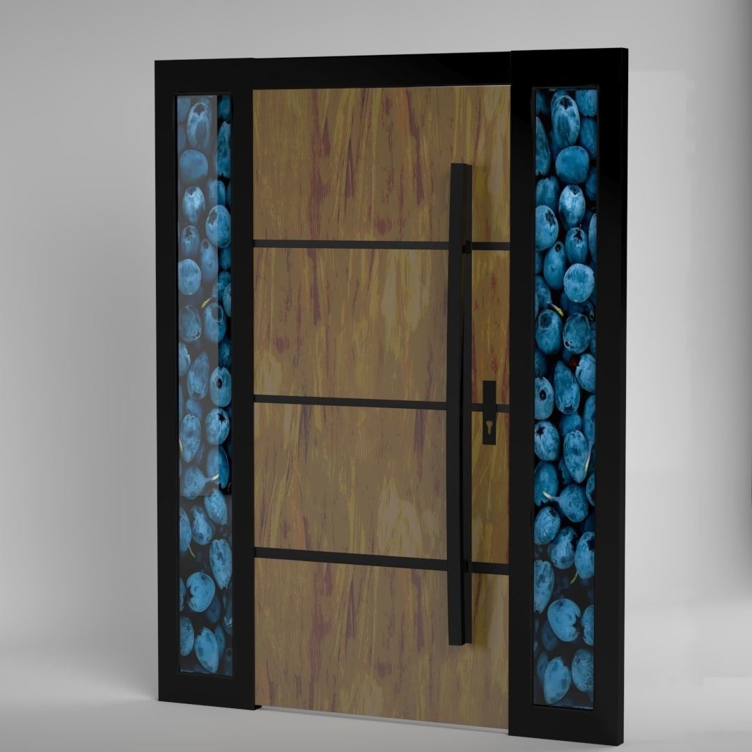 Villa Luxury Entrance Main Cast Aluminium Front Door Free 3D model_2