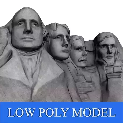Mount Rushmore Low Poly Low-poly 3D model