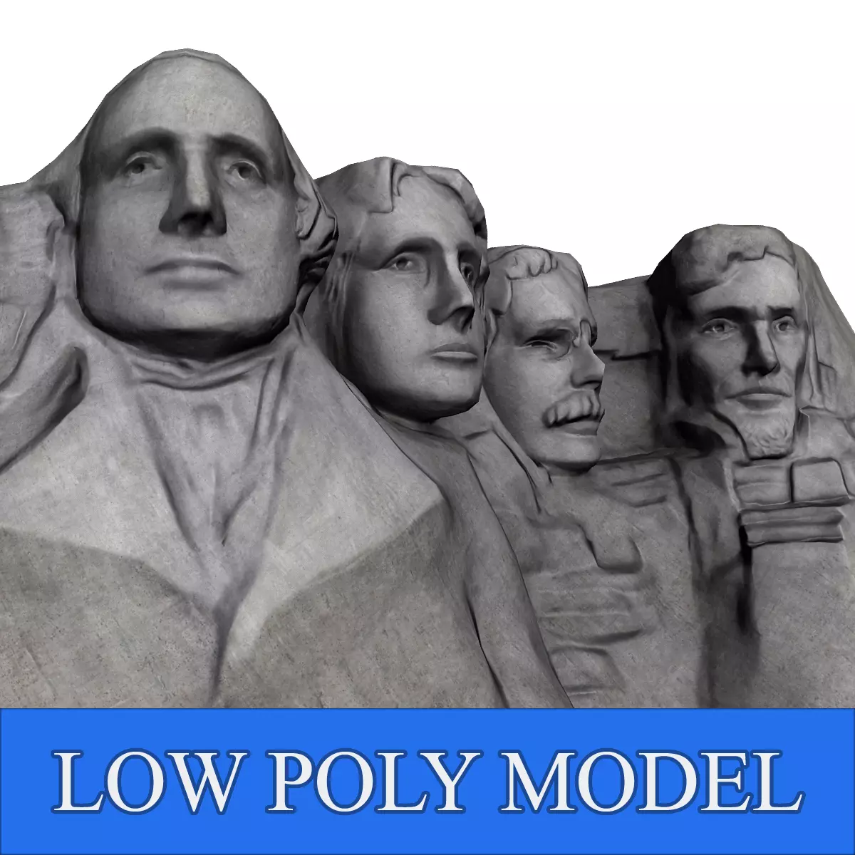 Mount Rushmore Low Poly Low-poly 3D model_0