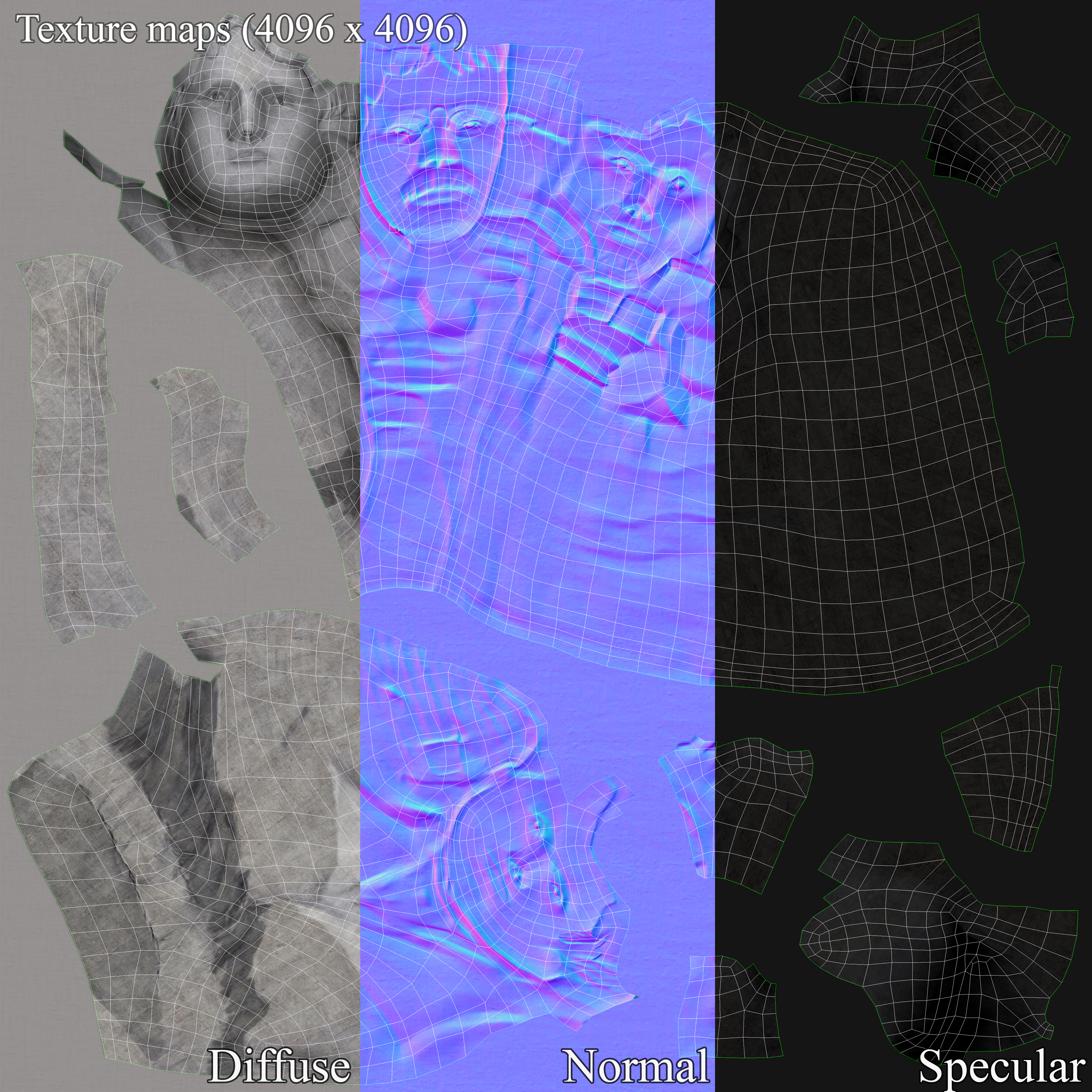 Mount Rushmore Low Poly Low-poly 3D model_5