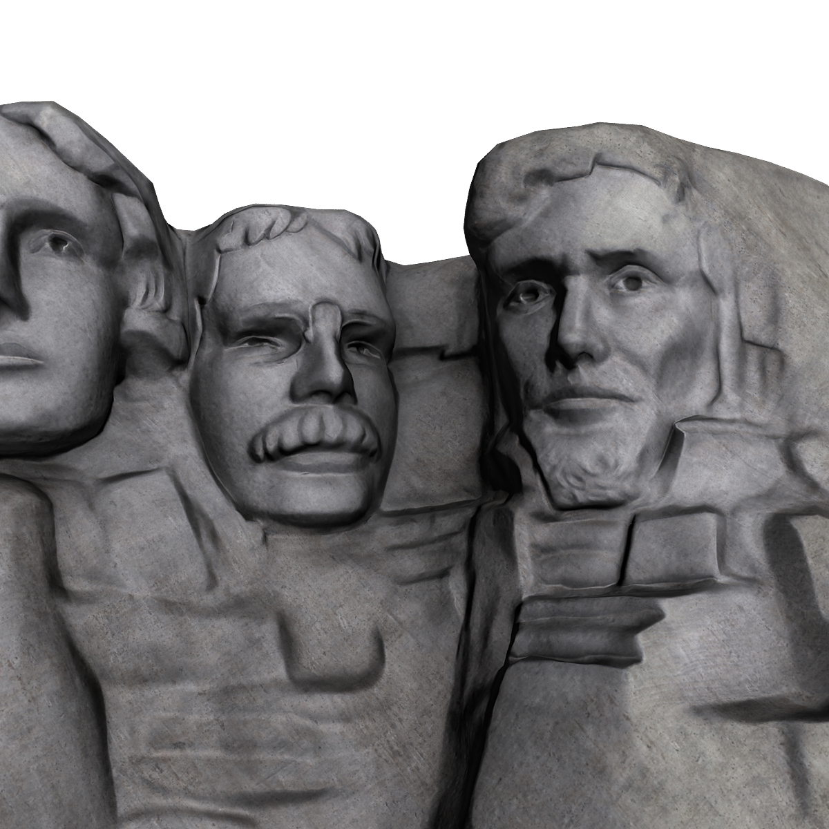 Mount Rushmore Low Poly Low-poly 3D model_2