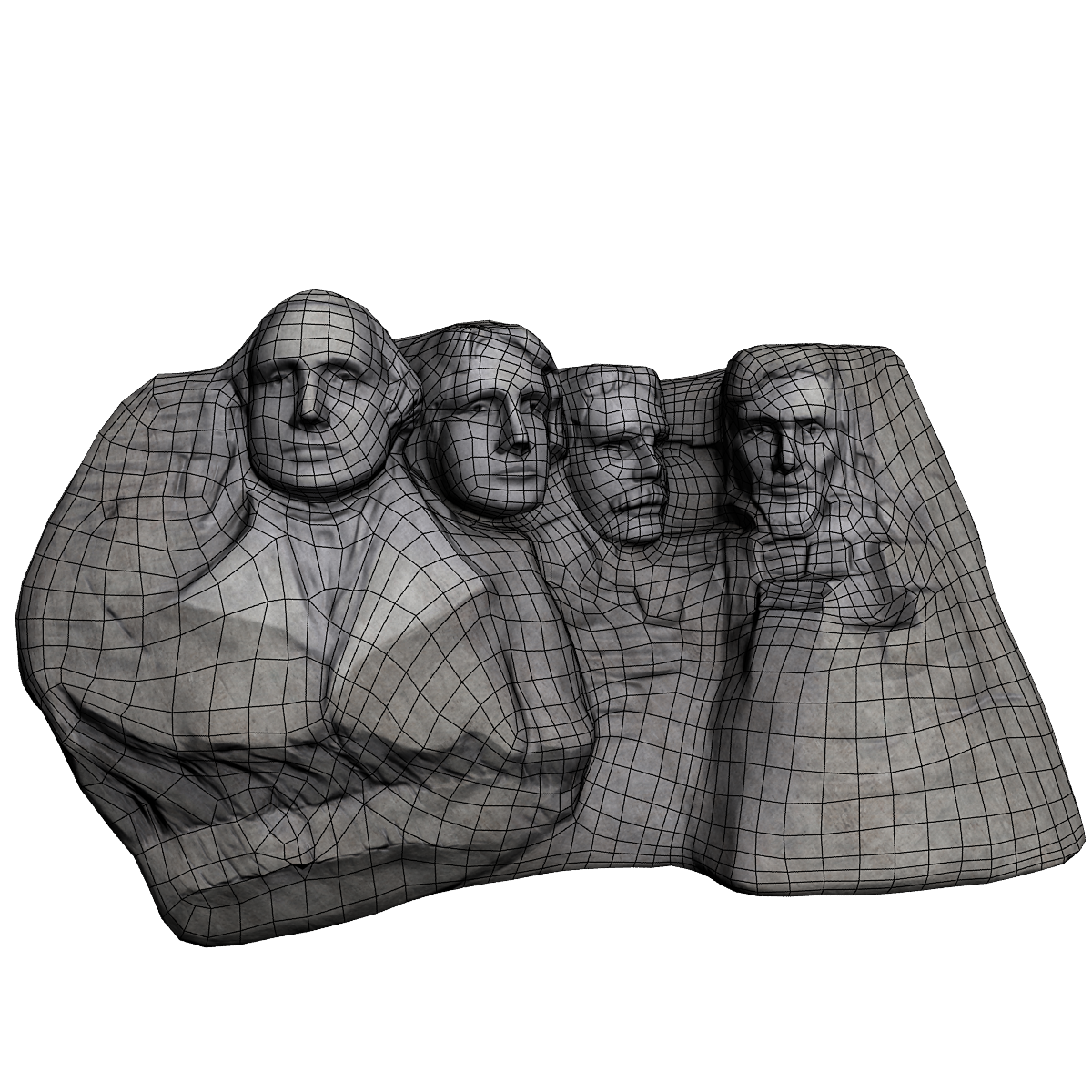 Mount Rushmore Low Poly Low-poly 3D model_4