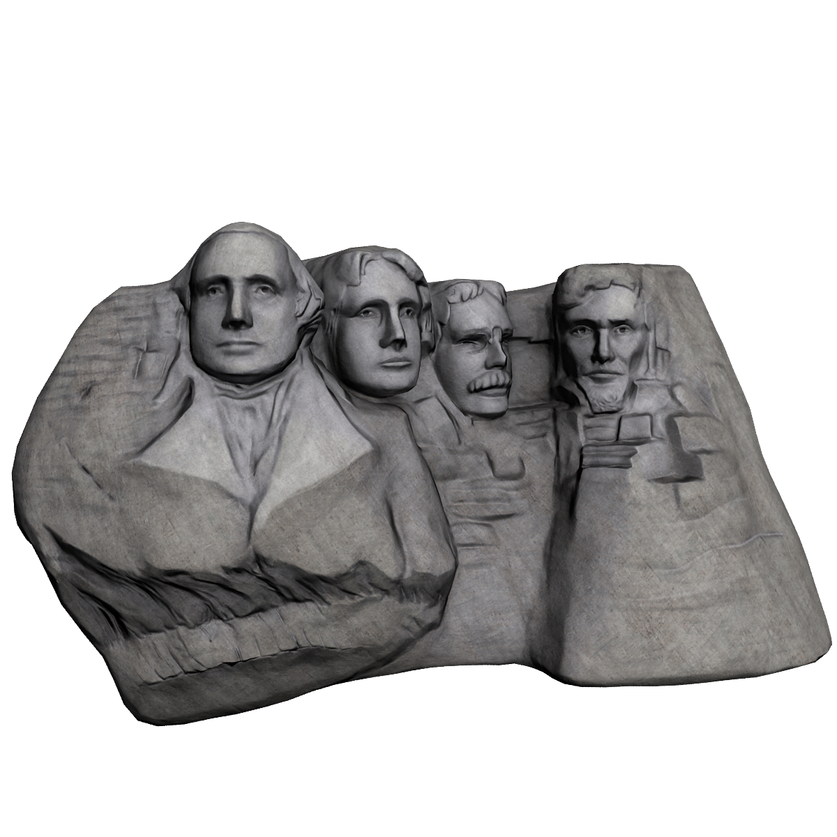 Mount Rushmore Low Poly Low-poly 3D model_1