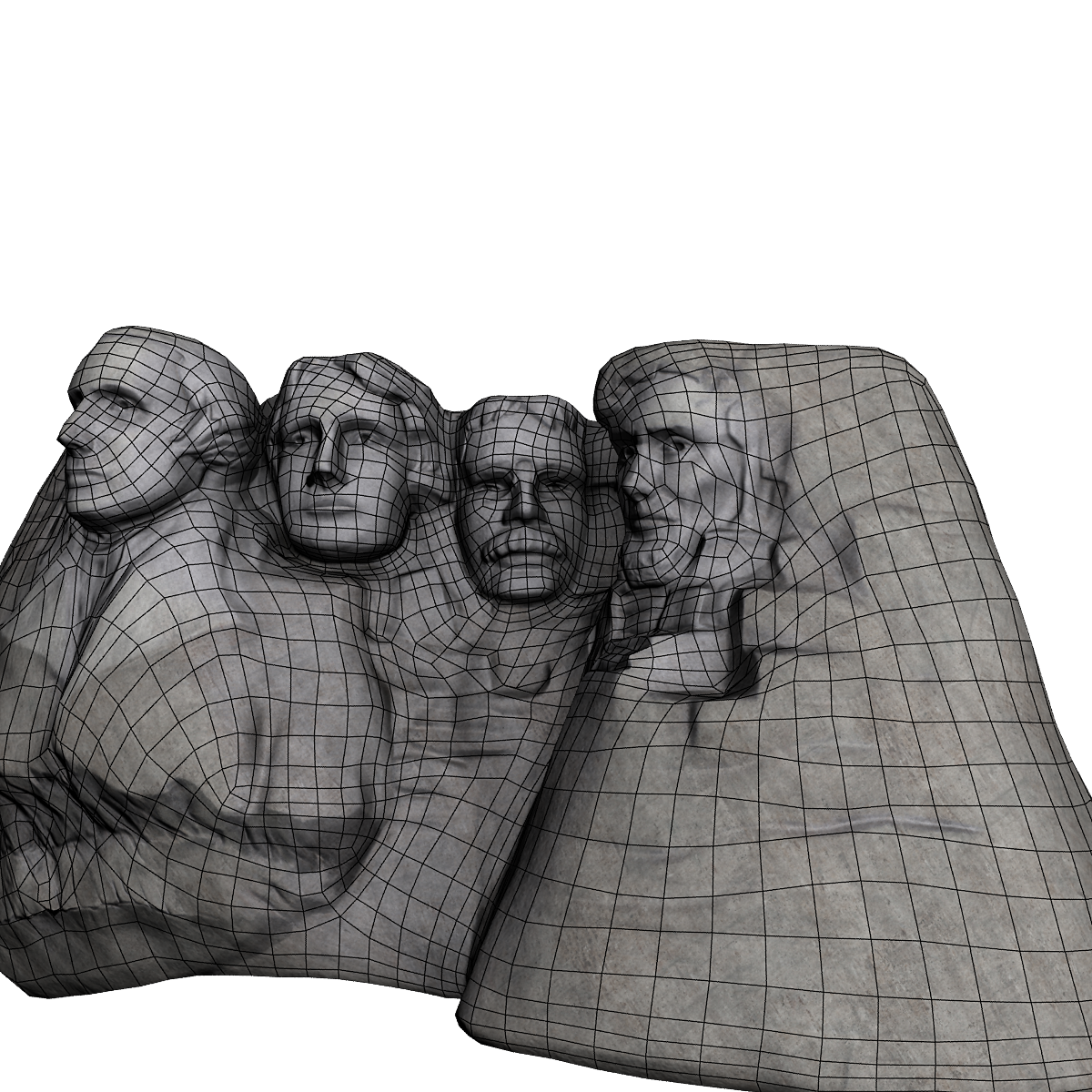 Mount Rushmore Low Poly Low-poly 3D model_3