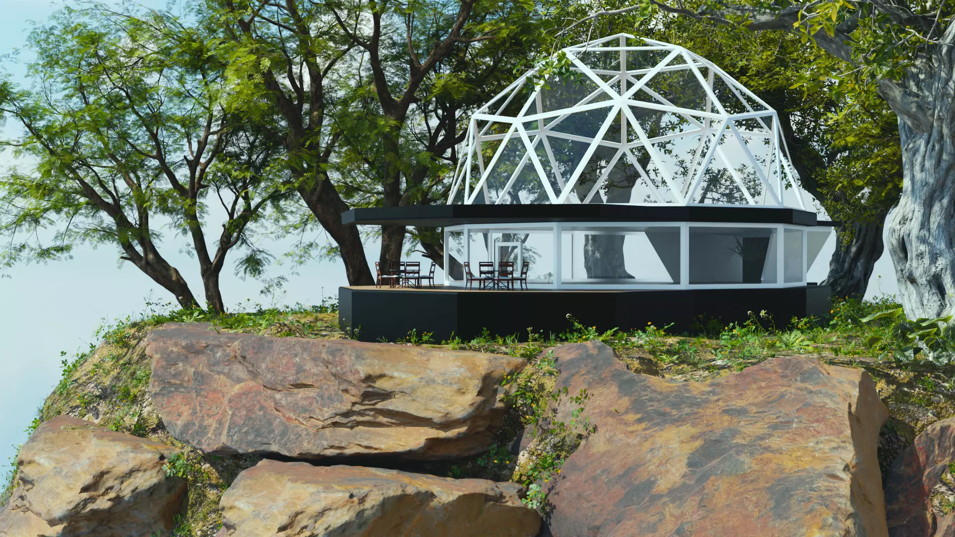 Glamping Hut Concept 3D Model - Blender Cycles Render Low-poly 3D model_0