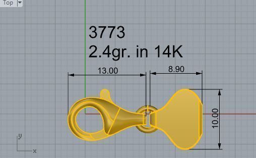 Lobster Clasps Claw Jewellery Hooks 3773 Free 3D print model_4