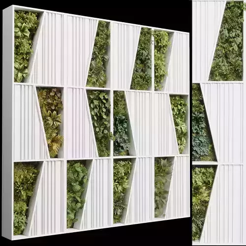 Vertical Wall Garden With Wooden frame - green wall  set 77