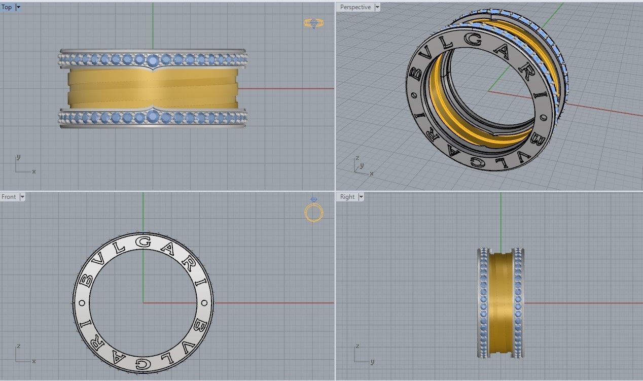 Bvlgari Ring 3D print model_7