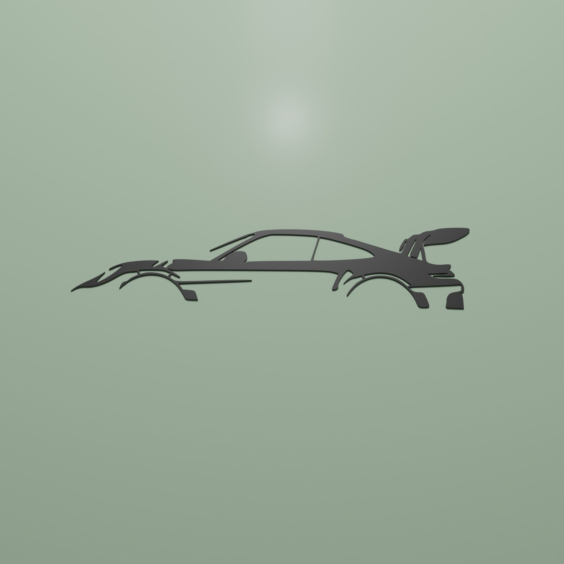 Porsche 911 GT3 RS wall art 3D print model_1