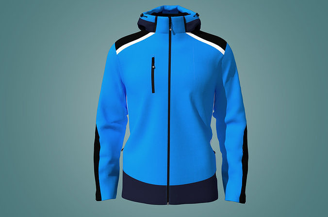 Men s Waterproof Mountain Jacket 3D model Low-poly 3D model