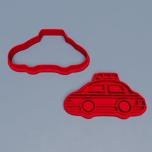 Police Car Cookie Cutter Free 3D print model
