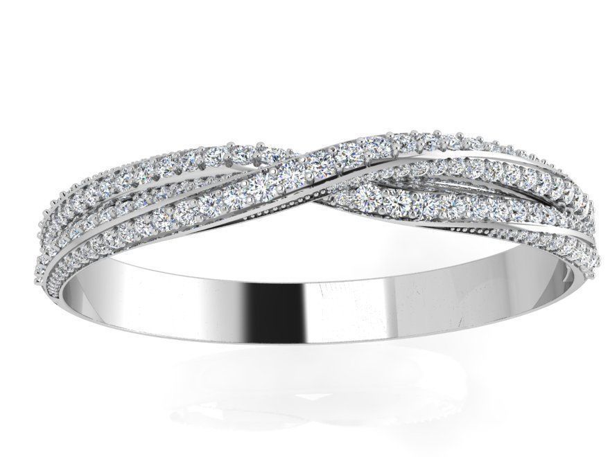 Twisted Diamond Bangle Bracelet 3800 3D print model_2