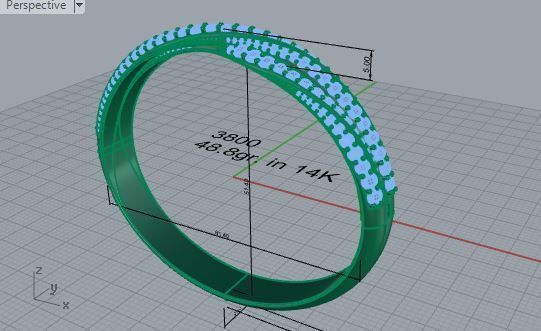 Twisted Diamond Bangle Bracelet 3800 3D print model_7