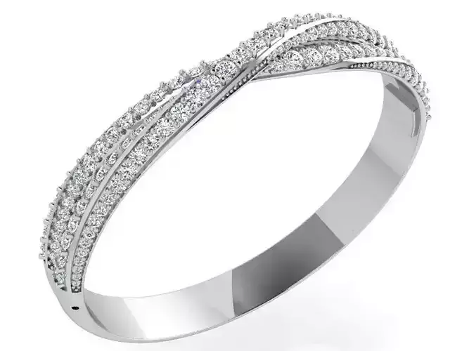 Twisted Diamond Bangle Bracelet 3800