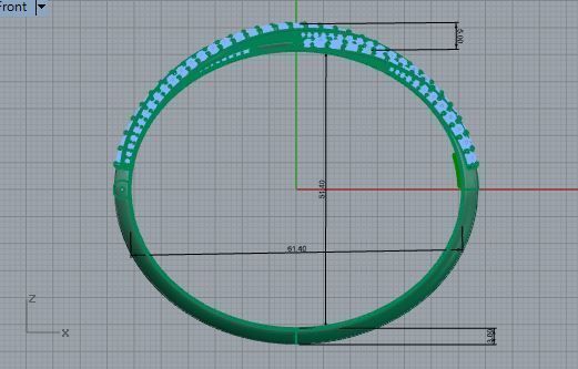 Twisted Diamond Bangle Bracelet 3800 3D print model_5