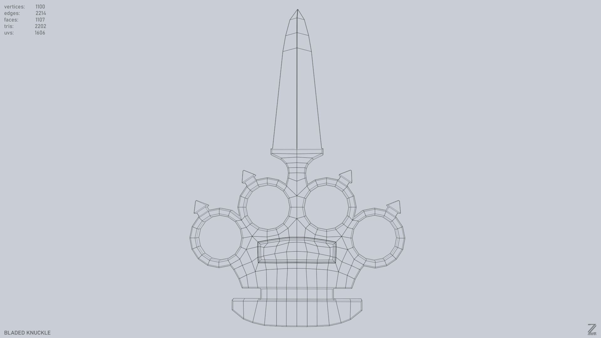 Bladed knuckle Low-poly 3D model_9