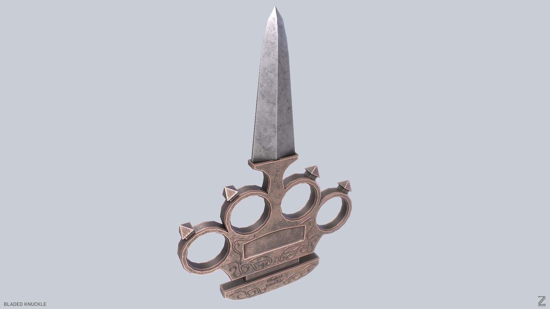 Bladed knuckle Low-poly 3D model_4