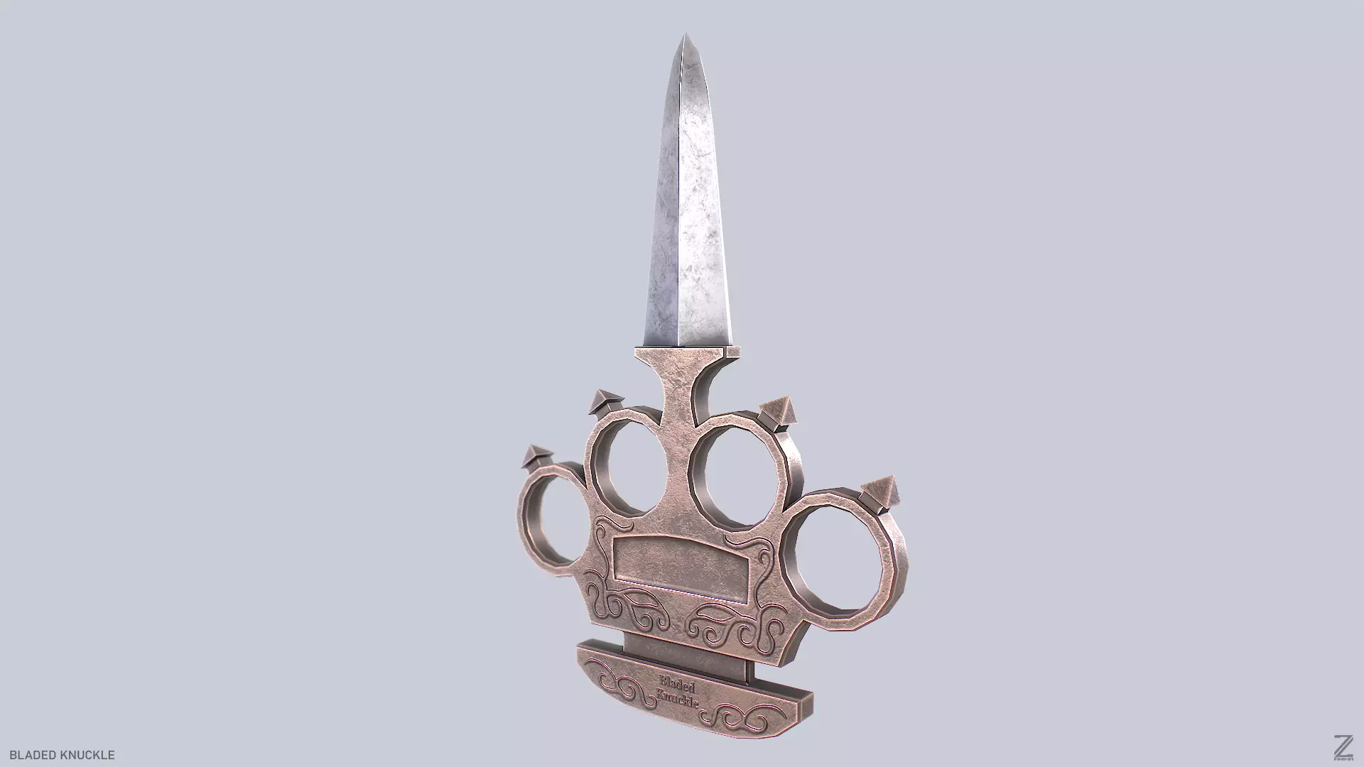 Bladed knuckle Low-poly 3D model_0