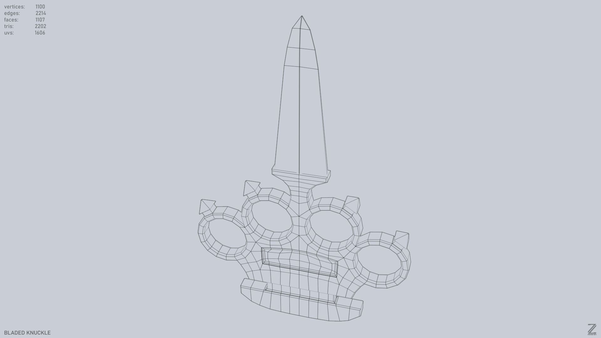 Bladed knuckle Low-poly 3D model_10