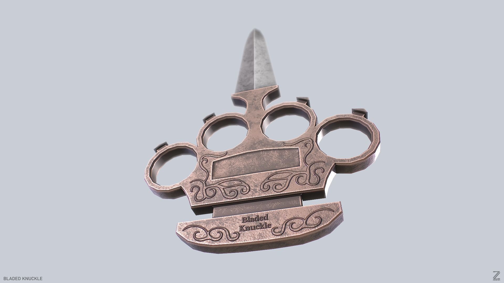 Bladed knuckle Low-poly 3D model_6